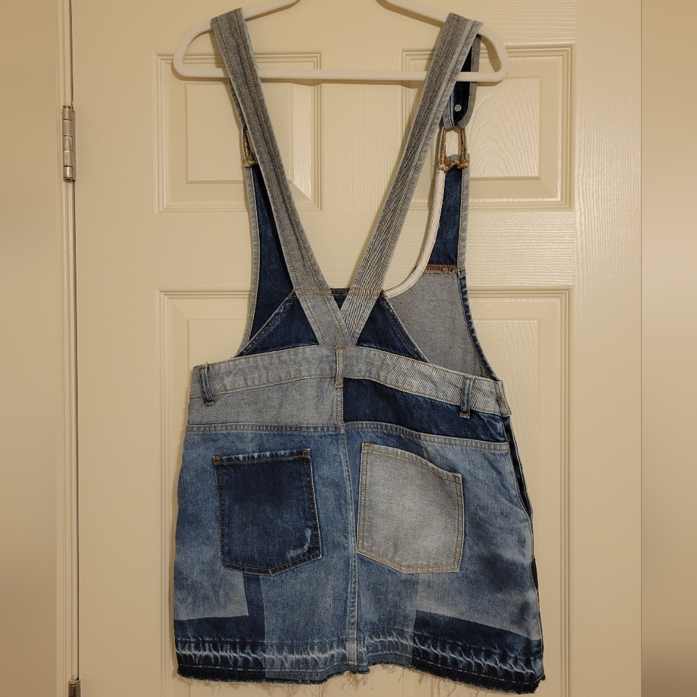 NEW Free People Patchwork Blues Mini Dress - Picture 4 of 8